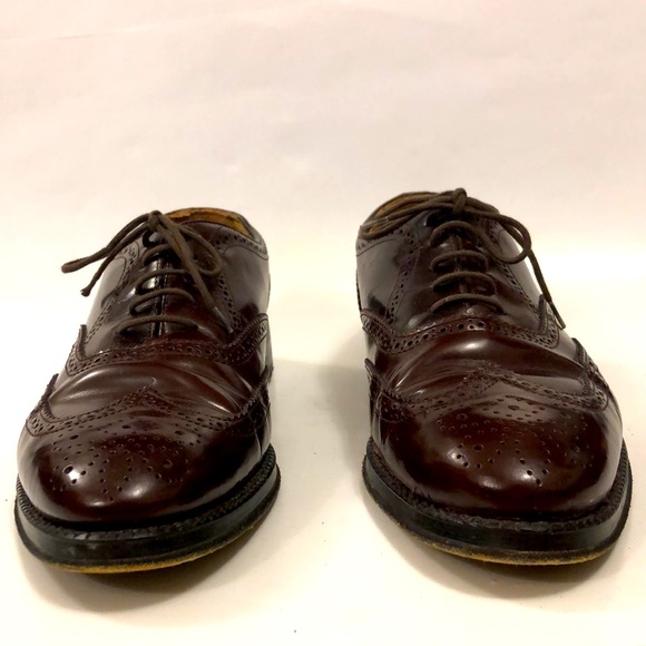 Amalfi 9.5 Shoes Burgundy Leather Upper Lining & Sole Lace up Toe & Other Detail - Picture 3 of 10